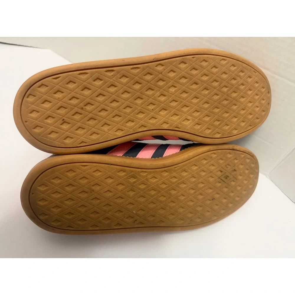 Adidas VL Court 2.0 Navy Pink Suede Gum Sole Sneakers Womens 9.5